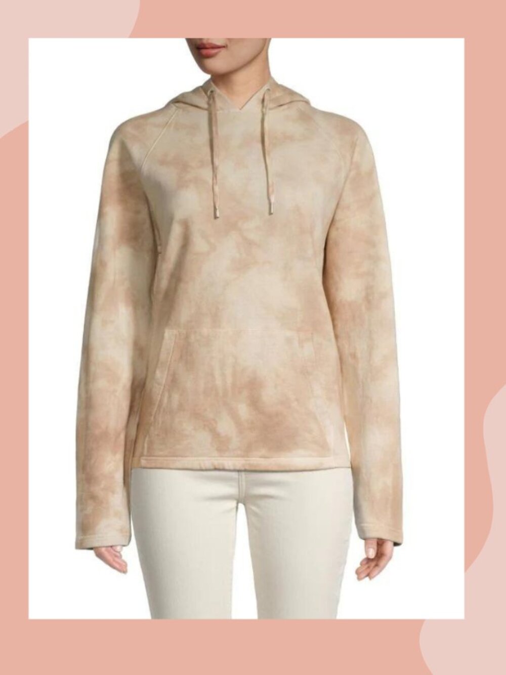 Hudson NWT Women's Cotton Tobacco Ice Tie-Dye 90s Hoodie Sweatshirt, Size Large